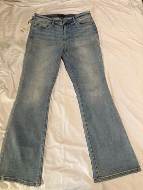 NWT Judy Blue Thermal Denim Mid Rise Bootcut Jeans Size 13 Model Worn Sample